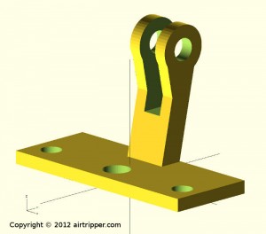 OpenSCAD 3d model of dial test indicator bracket OpenSCAD 3d model of dial test indicator bracket